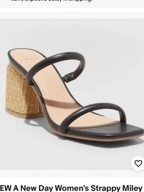 Target Black A New Day Miley Espadrille Heels Size 7.5